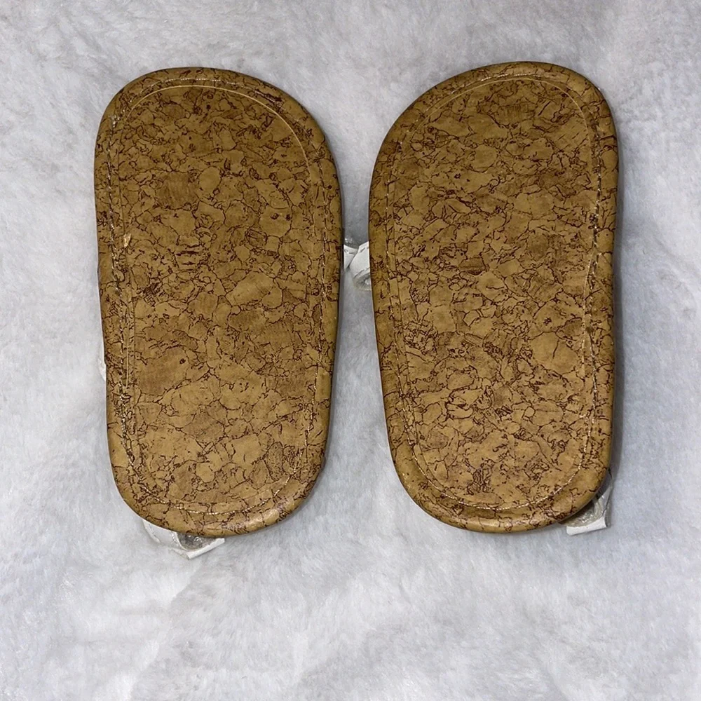 Carter 6 to 9 month, cork, bottom white sandals